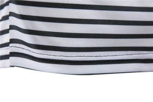 เสื้อยืดแขนสั้นลายทางขาวดำ แบรนด์ใหม่ สำหรับฤดูใบไม้ผลิและฤดูร้อน เสื้อโปโลผู้ชาย สไตล์ลำลองสำหรับธุรกิจและสังคม เสื้อสเวตเชิ้ต - Product Image 4