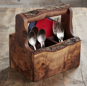 Organizador de Mesa de Madera con Divisores Resistentes, Porta Cubiertos y Condimentos Hecho a Mano - Product Image 6