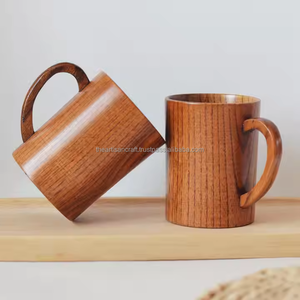 Tasses en bois Verres en bois naturel rustique Parfait pour le café, le thé, la bière ou toute boisson Idéal pour la maison Bar Amping Outdoor Use - Product Image 2