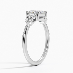 BOJ Ring 031 Marquise Cut 925 Silver Camellia Three Stone Halo Diamond Ring 2ct D Color VVS1 Moissanite GRA Certified Low Price - Product Image 2