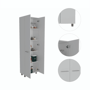 Dispensa Baleare a cinque ripiani con quattro gambe bianche, soluzione per l'organizzazione interna della cucina - Product Image 5