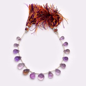 Cuentas facetadas de ametrina AAA de 5x8mm-8x12mm en forma de lágrima, cuentas sueltas de ametrina natural, piedra semipreciosa para la fabricación de joyería. - Product Image 1
