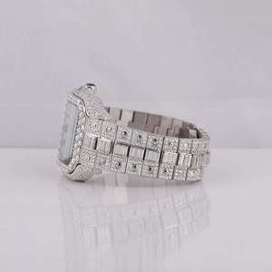 Reloj de Lujo al por Mayor con Diamantes de Moissanita, Acero Inoxidable, Engaste Invisible, Correa de Cuero, Resistente al Agua - Product Image 2