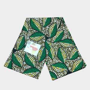 Tissu imprimé africain Ankara vert et bleu 100 % coton à motif géométrique pour robes, couture, vêtements et vente en gros - Product Image 2