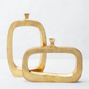 Modern Handmade Customizable Aluminum casting Tabletop <b>Vase</b> <b>Gold</b> Decorative Metal <b>Vase</b> - Product Image 1