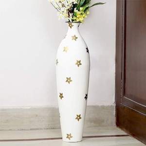 Jarrón Floral Decorativo Elegante con Acabado Brillante y Diseño Floral Impreso para Hogar u Oficina - Product Image 5