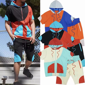 Ensemble short homme sur mesure avec cordon de serrage, en nylon, taille mi-haute, respirant, deux pièces, coupe-vent, vêtements de sport décontractés - Product Image 6