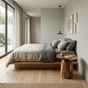 Mesa de centro de madera de Suar tropical duradera al por mayor, mesa de pedestal moderna con base de tambor de diseño y veta natural para sala de estar - Product Image 2
