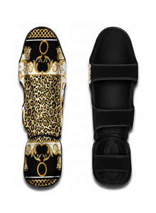Protège-tibias en cuir véritable avec logo personnalisé pour la boxe, le MMA, le kickboxing – Coussinets de protection pour l'entraînement - Product Image 5