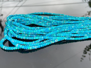 ลูกปัดโอปอลเหลี่ยมเพชรพลอยสีฟ้า Paraiba ขนาด3-5มม. 16นิ้วลูกปัดโอปอลไฟธรรมชาติสำหรับทำเครื่องประดับ - Product Image 3