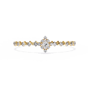 Luxury 18K <b>Solid</b> Gold Princess Cut Diamond Tennis <b>Bracelet</b> Women's Geometric Wedding Jewelry - Product Image 3