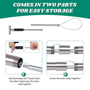 1 Pieza Lazo de Acero Inoxidable Tipo T para Captura de Cerdos, Varilla de Captura de Animales con Cable de Alambre y Mango Extensible para Ganado de Granja - Product Image 3