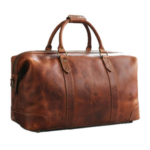 <b>Leather</b> Weekender <b>Bag</b> Travel Holdall Large <b>Overnight</b> Carryall with Durable Construction Multiple Pockets and Detachable Strap - Product Image 3