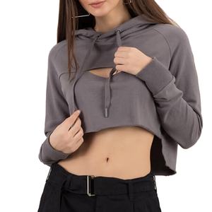 Nouveaux sweats à capuche courts à manches longues avec Logo personnalisé pour femmes - Product Image 1