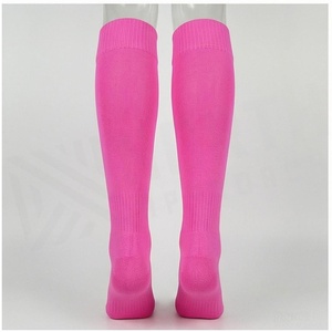 Pink <b>Knee</b> <b>High</b> <b>Socks</b> Solid Color Breathable Knitted for Adults Casual Wear - Product Image 2