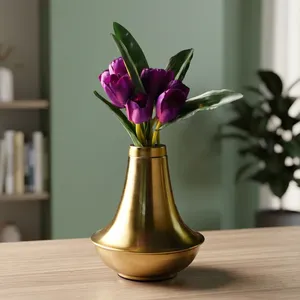 Florero Metálico para Decoración del Hogar, Macetero Decorativo de Mesa, Florero Moderno para Sala de Estar, Dormitorio, Oficina, Mesa de Centro - Product Image 4