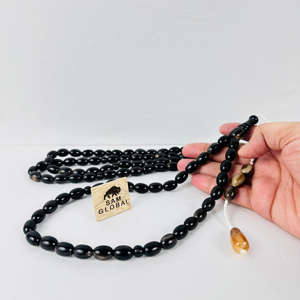 Fabricant de 10mm 33 pcs Perles Tasbih Perles de Prière Chapelet Musulman Luxe Haute Qualité Fait Véritable Corne de Buffle Islamique Musulman - Product Image 3