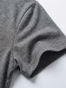Men Stand Collar Short Sleeve Knitted Jersey Polyester/Cotton T-Shirt Regular Fit Solid Color Casual Regular Length Summer 200 - Product Image 6