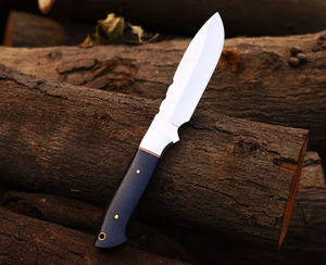 <b>Mirror</b> Polish Fixed Blade Hunting Knife Navy Blue Resin Handle Skinning Knife EDC Bushcraft <b>Camping</b> Knife Wholesale Custom Logo - Product Image 2