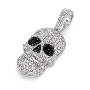SHRAMAN <b>DIAMOND</b> Custom 925 <b>Silver</b> Iced Horror Skull <b>Teeth</b> Face <b>Diamond</b> Trendy Pendants Necklace Halloween Party Gold Fine Charms - Product Image 1