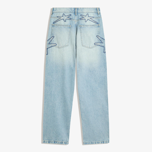 Vaqueros holgados bordados para hombre, estilo casual, con lavado Monkey, cintura regular - Product Image 2