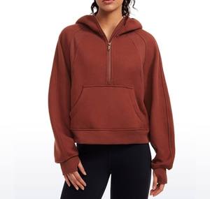 Venta al por mayor de sudaderas con capucha rosas, extragrandes, casuales, lisas, 100% algodón, para mujer, sudaderas de invierno personalizadas para mujer. - Product Image 5