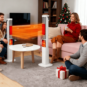 Stufa Elettrica 3D con Effetto Fiamma, Angolo di 120°, 30% Più Veloce, con Timer 5 Ore, Telecomando e Sicurezza Silenziosa - Product Image 1