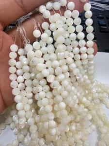 Perles d'eau douce blanches, forme ronde, naturelles, en vrac, qualité A, certifiées, emballage en vrac pour la fabrication de bijoux, collier, vente en gros - Product Image 2