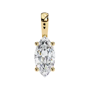 Charme en diamant de laboratoire de couleur E, taille marquise, en or massif 10K, 14K ou 18K, bijou unisexe pour cadeau de mariage, fiançailles et anniversaire - Product Image 2