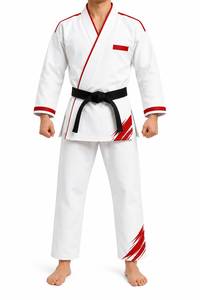 Traditional <b>Karate</b> Uniform with Breathable Cotton Construction, Reinforced Seams and Drawstring <b>Trousers</b> for Daily Practice Line - Product Image 2
