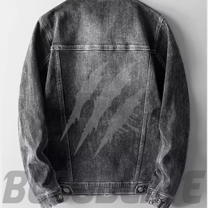 BLOODLINE INTERNATIONAL Veste en jean pour femme, style trucker, col boutonné, bleu uni délavé, hiver, coton, poche plaquée, manches longues - Product Image 5