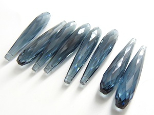 Perles de quartz en verre facetté de 35 mm, en forme de goutte allongée, paires assorties, pierres précieuses en vrac pour la fabrication de bijoux (boucles d'oreilles) - Product Image 5