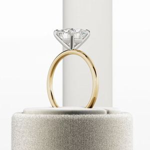 Anillo de Compromiso Solitario con Diamante Cultivado en Laboratorio, Corte Radiante de 3.0 CT, Certificado IGI, Oro de 14K, Regalo de Boda de Lujo para Ella - Product Image 3
