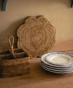 Sous-verres et sets de table ronds en rotin tressé naturel, style bohème, fabriqués au Vietnam, pour la décoration de table - Prix de gros abordable - Product Image 5