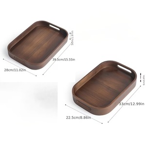 Plateau de rangement et de service moderne avec bords surélevés, poignées faciles à saisir, design anti-déversement, parfait pour le thé, les collations, l'utilisation au bureau - Product Image 4