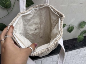 มาใหม่ล่าสุดฤดูร้อนชายหาดฟางกระเป๋าโบฮีเมียนโครเชต์Tote Handmadeผู้หญิงไหล่กระเป๋าหญ้าทะเลกระเป๋าสแควร์ - Product Image 6