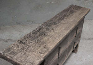 Rustic Solid Reclaimed Wood Four <b>Drawer</b> Console Cabinet Handcrafted Storage Sideboard Furniture for Living Room Bedroom - Product Image 4