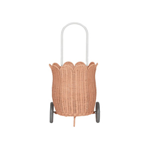 Multi Functional Lightweight Portable Rattan Kids <b>Storage</b> Trolley Spacious Toy Organizer Rolling <b>Cart</b> Versatile Nursery OEM ODM - Product Image 1