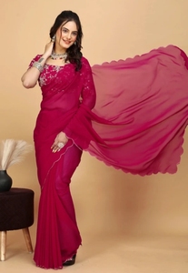 Sari de Georgette Bordado al Estilo Bollywood KV - Product Image 2