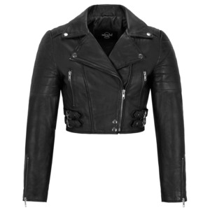 <b>Smart</b> Range <b>Women's</b> Pink genuine Leather Moto <b>Jacket</b> Full Sleeve Zipper Closure Spread Collar Short Length Autumn Style - Product Image 4