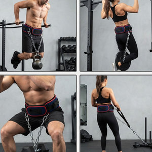 Ceinture de musculation en néoprène pour dips, avec chaîne renforcée, rembourrage doux, conception ajustable et tissu intérieur en maille - Product Image 6