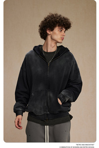 Men's Winter Hoodies Fashionable Hooded Regular Fit Solid Color Streetwear Oversized Fleece <b>Hip</b>-hop 100% Cotton CAULT ARRAY - Product Image 4