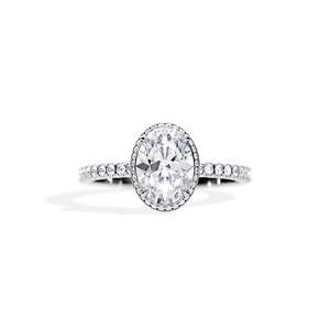 Anillo de compromiso con diamante de corte ovalado, engaste de púas, joyería fina floral para mujer, certificado IGI - Product Image 1