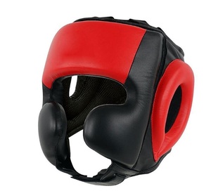 Casco de Boxeo de Cuero PU de Alta Calidad, Protector de Cabeza Personalizable para Entrenamiento, Equipo de Lucha OEM de Fábrica, Protección de Cabeza Ajustable - Product Image 1