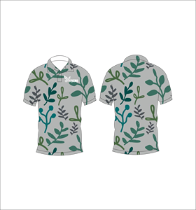 เสื้อโปโลพิมพ์ลายใบไม้เขตร้อนแบบกำหนดเอง เสื้อโปโลแขนสั้นสำหรับกอล์ฟ ชุดกีฬาทีมลำลอง - Product Image 1