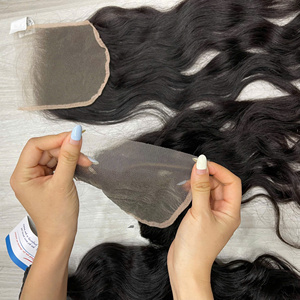 Pelucas de cabello humano con cierre de encaje transparente y encaje frontal, cabello virgen liso de color natural, de proveedor de cabello virgen. - Product Image 5