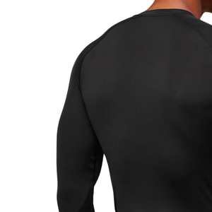 Custom Men's Black <b>Long</b> <b>Sleeve</b> <b>Compression</b> <b>Shirt</b> Crewneck Fitted Gym Workout Training Top Athletic Sportswear Fitness Base Layer - Product Image 4