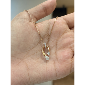 Collier pendentif de luxe en or 14 carats avec diamant de laboratoire de 0,55 ct de style fer à cheval supérieur, design ouvert contemporain, cadeau de mariage - Product Image 5