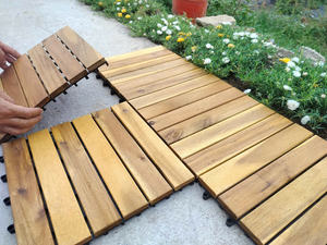 Plancher de terrasse extérieur multicouche en WPC Acacia, lisse, étanche, à emboîtement double, installation par clic, 300x300mm pour - Product Image 2