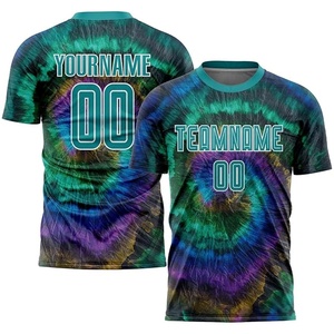 NEW DESIGNS Vibrant Teal-<b>White</b> <b>Tie</b> Dye Sublimation Soccer Uniform Jersey Customized Athletic Wear with Durable Stitching - Product Image 2